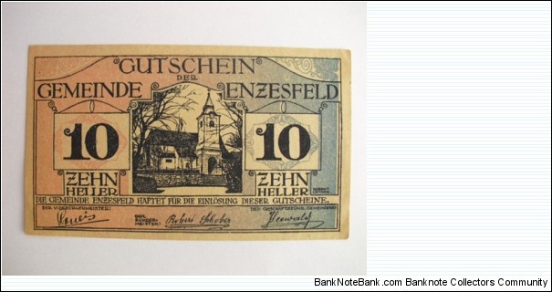 AUSTRIAN NOTGELD 10 HELLER Banknote