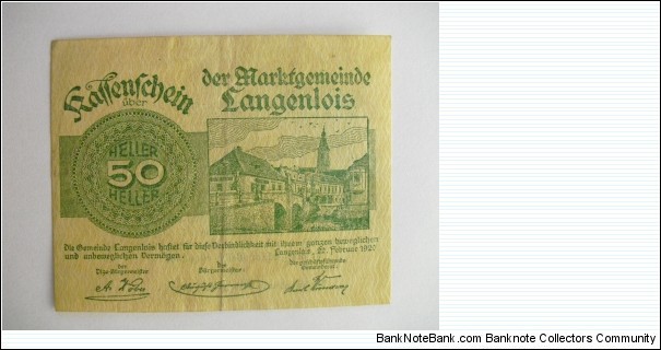 AUSTRIAN NOTGELD 50 HELLER Banknote
