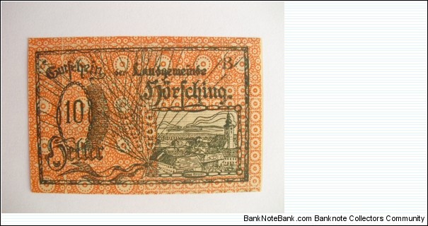 AUSTRIAN NOTGELD 10 HELLER Banknote