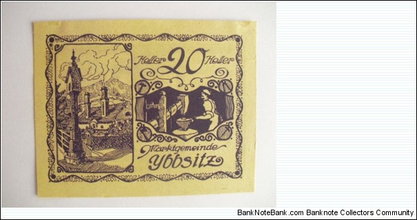 AUSTRIAN NOTGELD 20 HELLER Banknote