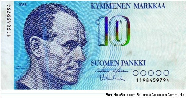 10 Markkaa Banknote