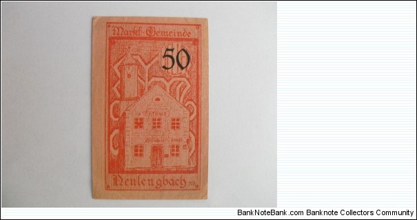 Austrian notgeld. Year: 1920. Value: 50 heller.  Banknote