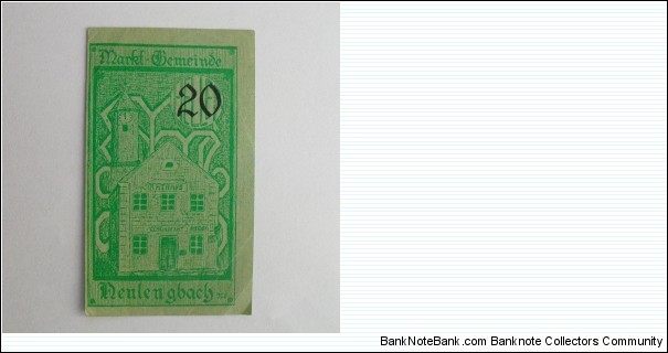 Austrian notgeld. Year: 1920. Value: 20 heller.  Banknote