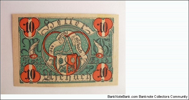 Austrian notgeld. Year: 1920. Value: 10 heller.  Banknote