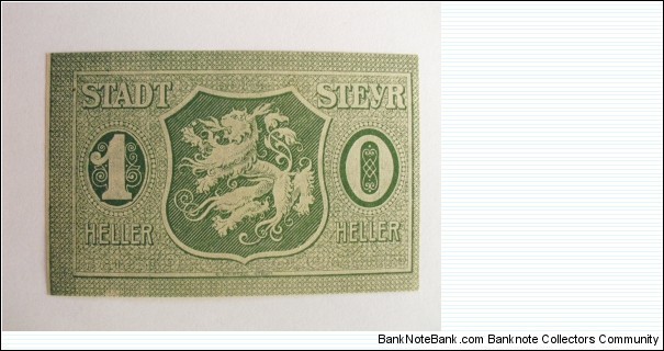 Austrian notgeld. Year: 1920. Value: 10 heller.  Banknote