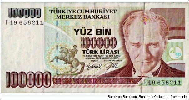 100.000 Lira Banknote
