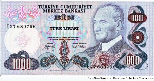 1000 Lira Banknote