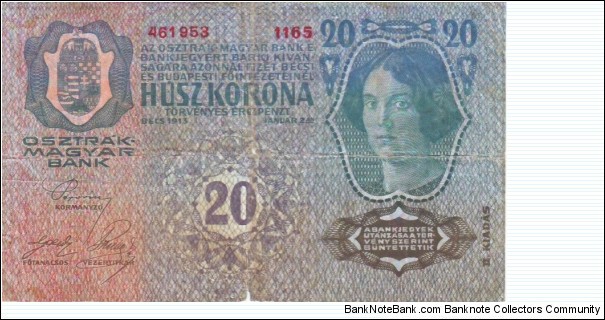 Banknote from Austria year 1913