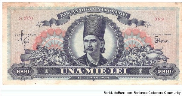 1000 Lei(People's Republic 1948)(Series 0897) Banknote