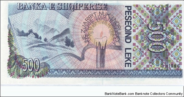 Banknote from Albania year 1996