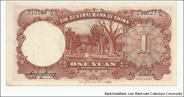 Banknote from China year 1936