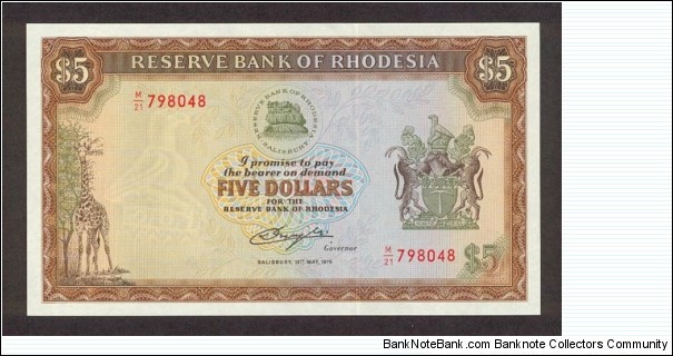 Banknote from Rhodesia year 1979