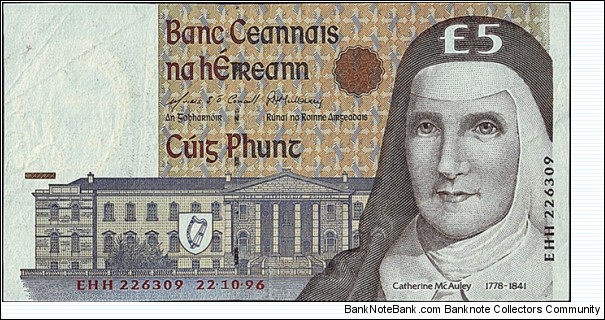 Ireland 1996 5 Pounds. Banknote