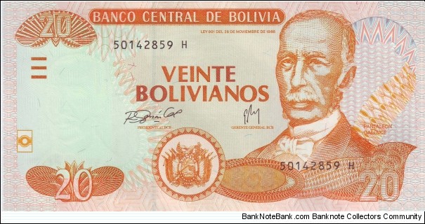  20 Bolivianos Banknote