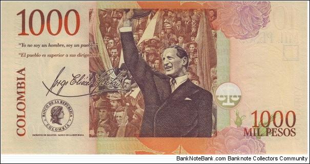 Banknote from Colombia year 2009