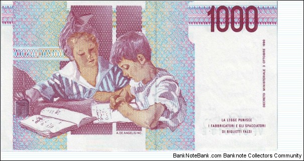 Banknote from Italy year 1990