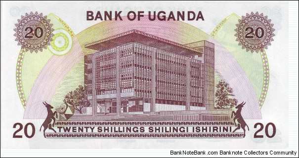 Banknote from Uganda year 1977