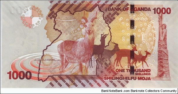 Banknote from Uganda year 2010