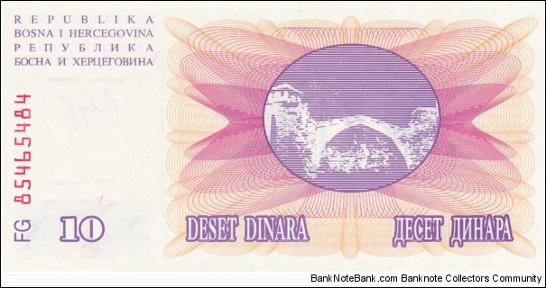 Banknote from Bosnia year 1992