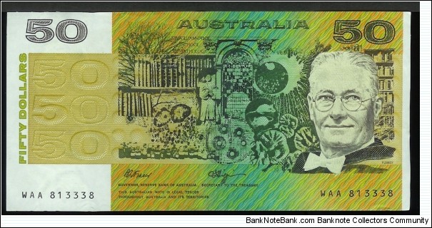 1990 $0 note. WAA prefix - first of the 'W' series.  Banknote