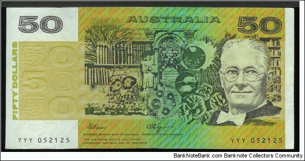 1990 $50 note. Solid prefix YYY. Nice note in EF Banknote