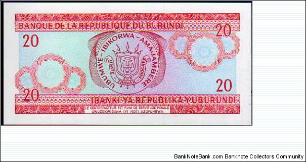 Banknote from Burundi year 2007