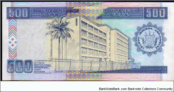 Banknote from Burundi year 2007