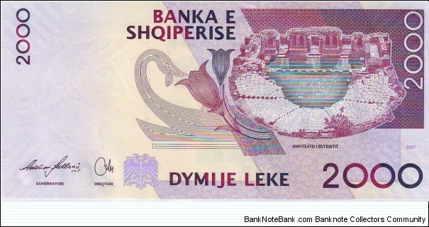 Banknote from Albania year 2007