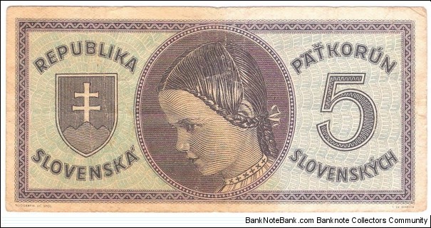 5 Korun(1945) Banknote
