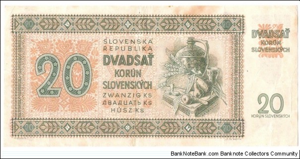 Banknote from Slovakia year 1942