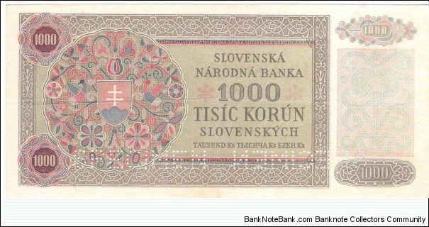 Banknote from Slovakia year 1940