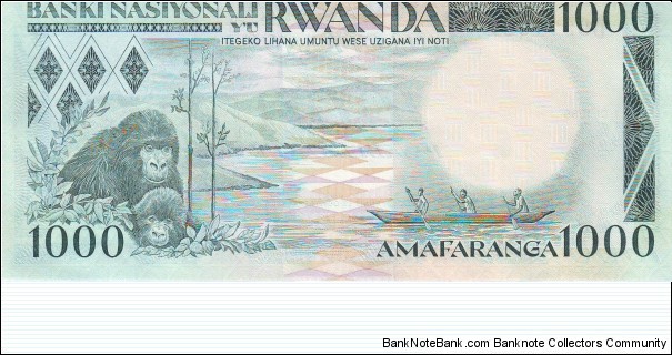 Banknote from Rwanda year 1988