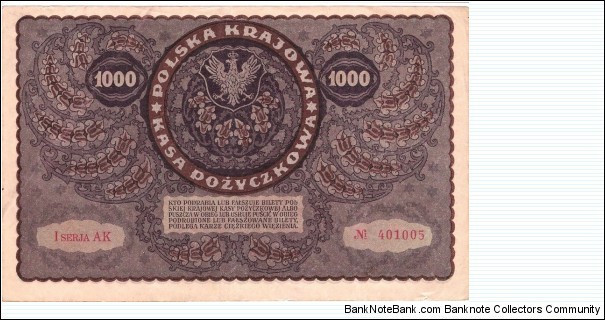Banknote from Poland year 1919