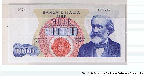 1000 lire Banknote