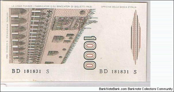 Banknote from Italy year 1982