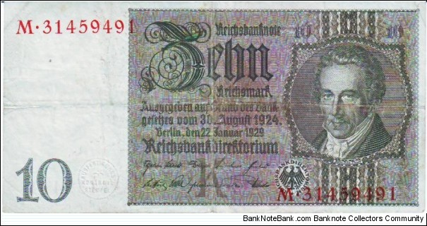 10 Reichsmark Banknote