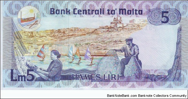 Banknote from Malta year 1986