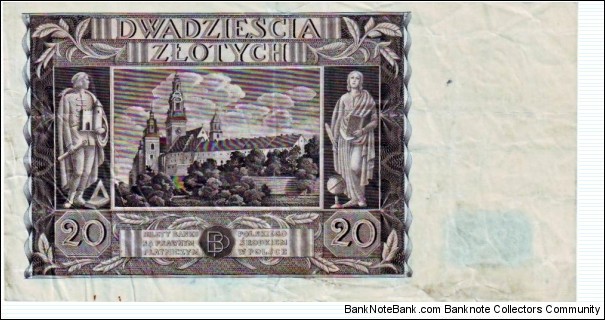 Banknote from Poland year 1936