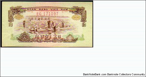 *VIETNAM SOUTH*__10 Xu (= 0,10 Ðồng)__pk# 37__issued after 30.04.1975. Banknote