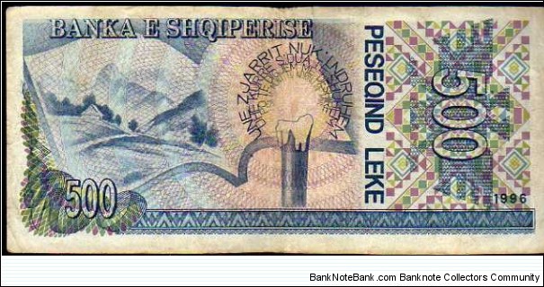 Banknote from Albania year 1996