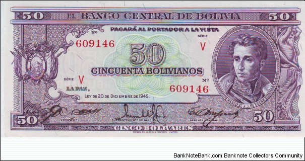  50 Bolivianos Banknote