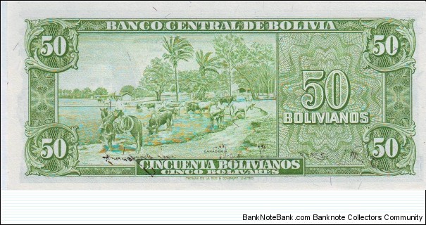 Banknote from Bolivia year 1945