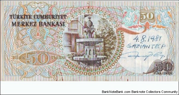 Banknote from Turkey year 1976