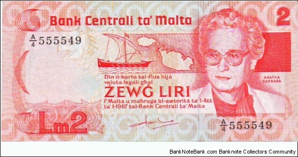 2 Liri Banknote