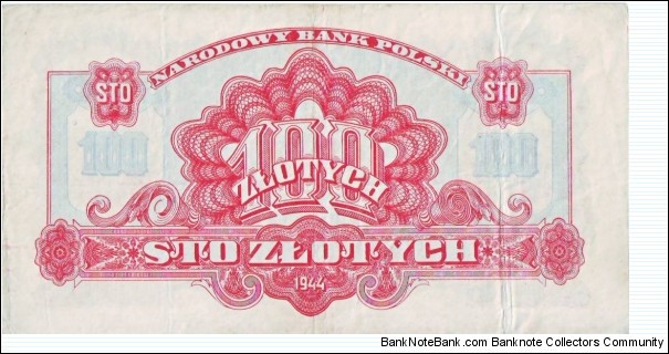 Banknote from Poland year 1944