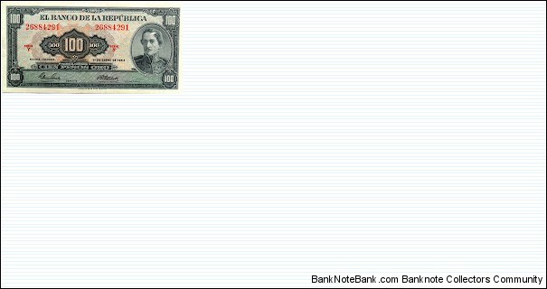 COLOMBIA -EL BANCO DE LA REPUBLICA - 100 PESOS 1964 UNC-RARE CAT 280 More offer and details about the items. - Scan please the picture. Banknote