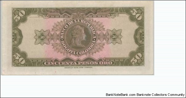 Banknote from Colombia year 1967