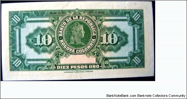 Banknote from Colombia year 1963