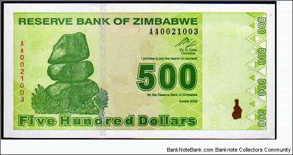 500 Dollars__
pk# 98 Banknote