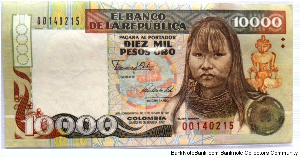 10.000 1992 Embera P437 SOLD Banknote